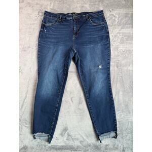 Kut from the Kloth Jeans Womens Size 20W Raw Hem Skinny Distressed Stretch